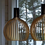 Elegant Wooden Pendant Lamp | Scandinavian Open Design with Warm Ambient Lighting 1