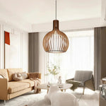 Elegant Wooden Pendant Lamp | Scandinavian Open Design with Warm Ambient Lighting 2
