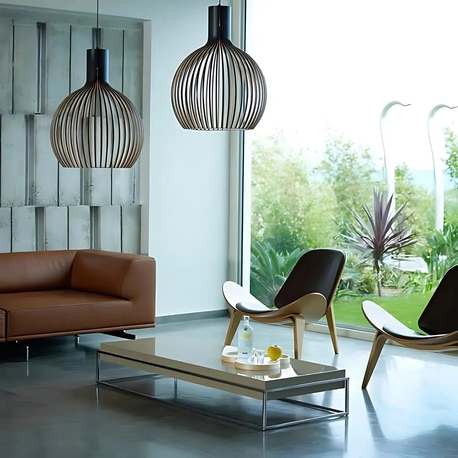 Elegant Wooden Pendant Lamp | Scandinavian Open Design with Warm Ambient Lighting 4