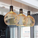 Elegant Wooden Pendant Lamp | Scandinavian Open Design with Warm Ambient Lighting 5