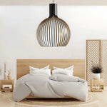 Elegant Wooden Pendant Lamp | Scandinavian Open Design with Warm Ambient Lighting 6