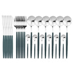 Elegant | 24-Piece Cutlery Set with Smooth Handles | Stainless Steel Silverware for Everyday and Special Occasions 1