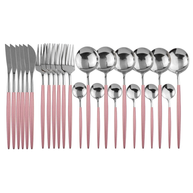 Elegant | 24-Piece Cutlery Set with Smooth Handles | Stainless Steel Silverware for Everyday and Special Occasions 10
