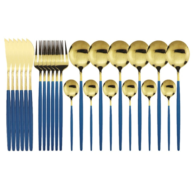 Elegant | 24-Piece Cutlery Set with Smooth Handles | Stainless Steel Silverware for Everyday and Special Occasions 13