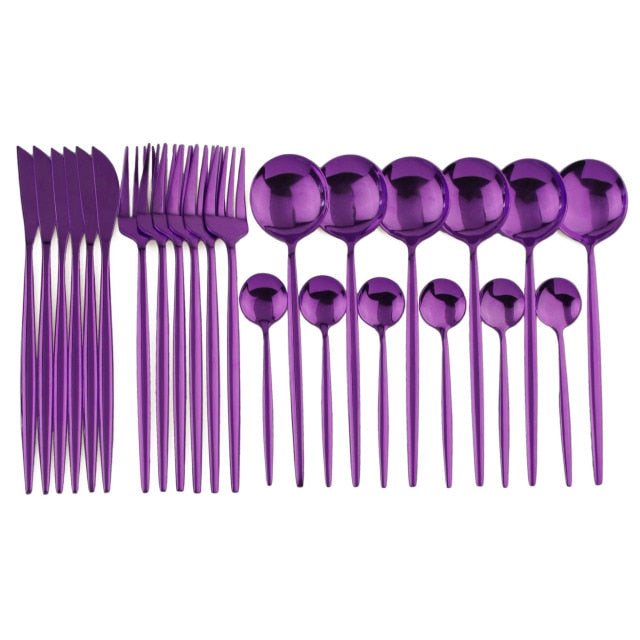 Elegant | 24-Piece Cutlery Set with Smooth Handles | Stainless Steel Silverware for Everyday and Special Occasions 15