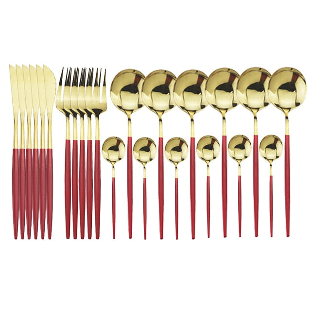 Elegant | 24-Piece Cutlery Set with Smooth Handles | Stainless Steel Silverware for Everyday and Special Occasions 17