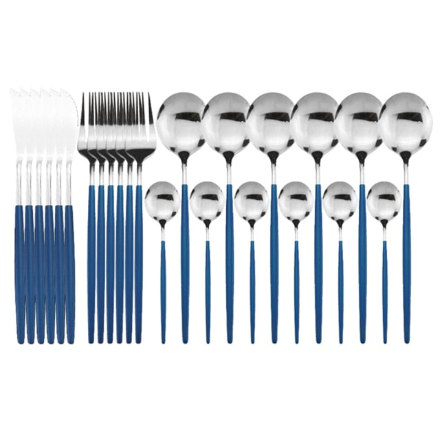 Elegant | 24-Piece Cutlery Set with Smooth Handles | Stainless Steel Silverware for Everyday and Special Occasions 19