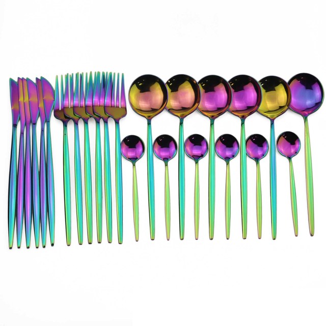 Elegant | 24-Piece Cutlery Set with Smooth Handles | Stainless Steel Silverware for Everyday and Special Occasions 20