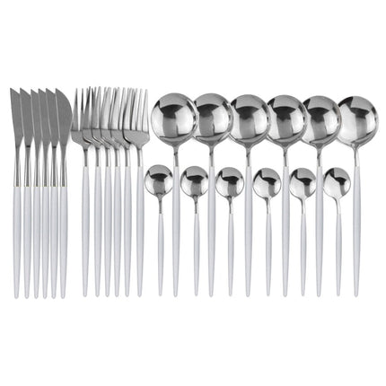 Elegant | 24-Piece Cutlery Set with Smooth Handles | Stainless Steel Silverware for Everyday and Special Occasions 5