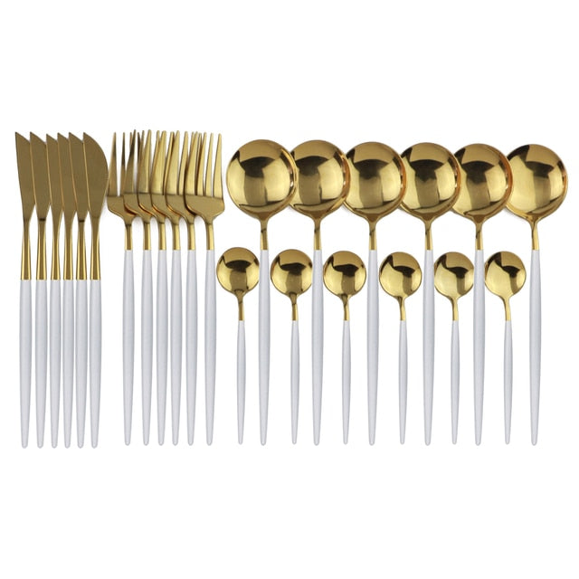 Elegant | 24-Piece Cutlery Set with Smooth Handles | Stainless Steel Silverware for Everyday and Special Occasions 6