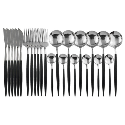 Elegant | 24-Piece Cutlery Set with Smooth Handles | Stainless Steel Silverware for Everyday and Special Occasions 7