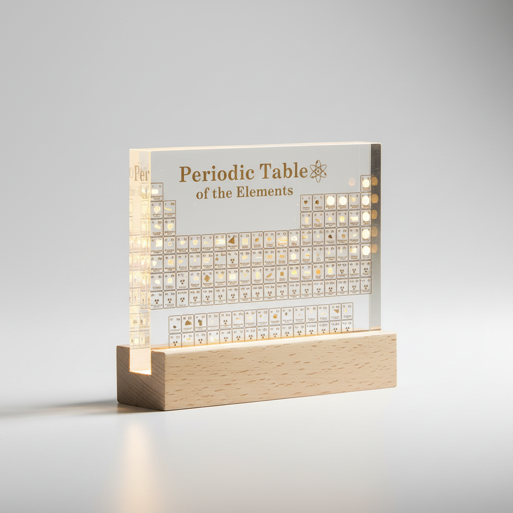 Elementiqo | Educational Table Display with Embedded Real Elements & Warm Lighting | Engaging Science Decor for Home 0
