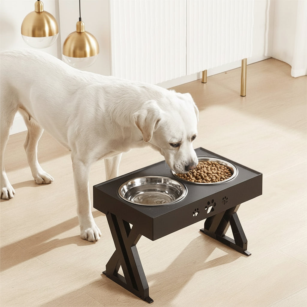Elevated Adjustable Pet Feeding Station with Spill-Reducing Design | Perfect Height for Dogs 0