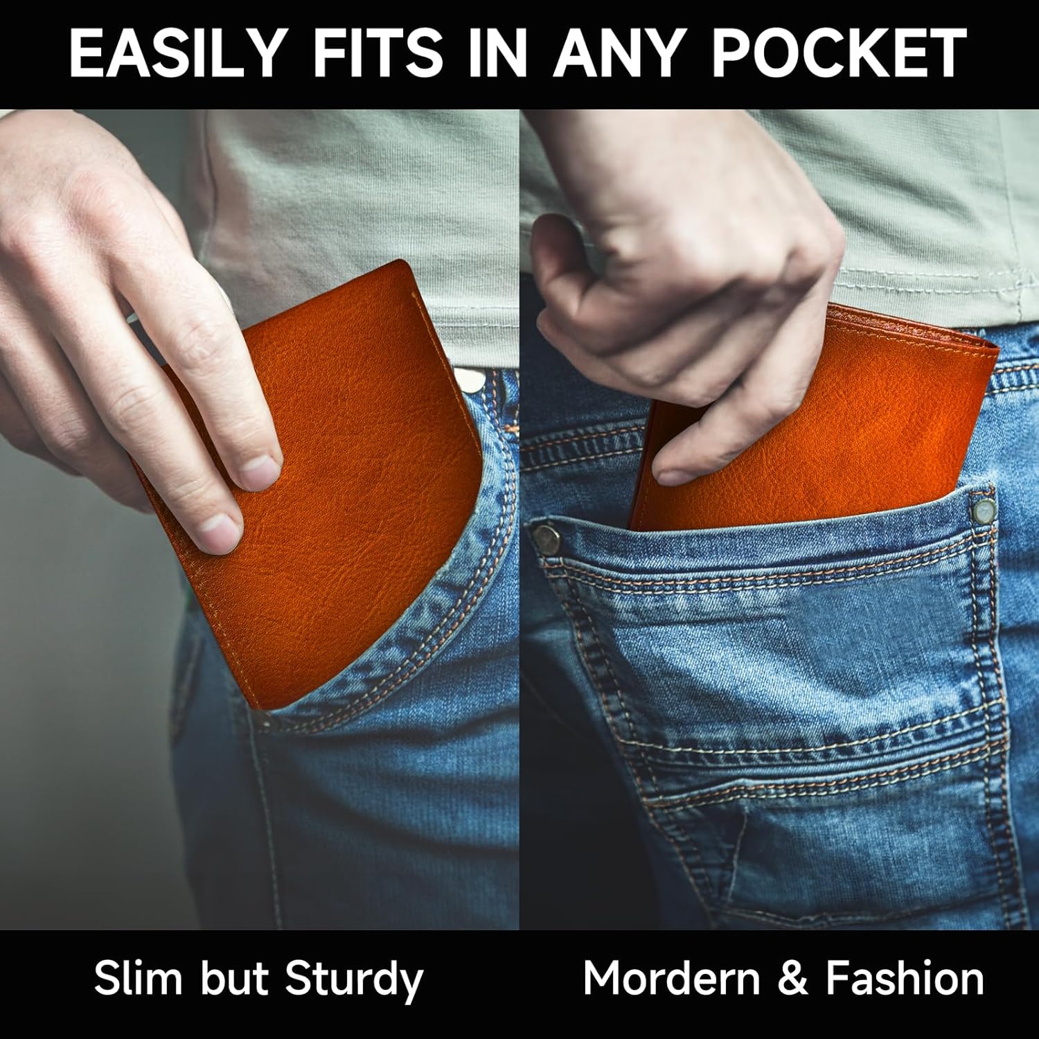 EliteFold | Men's Bifold Wallet with RFID Blocking Technology | Stylish Leather Design for Everyday Use 4