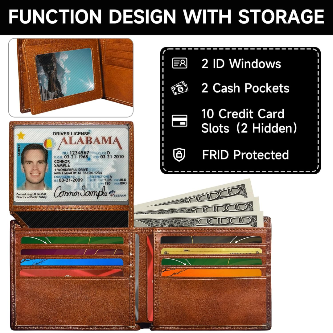 EliteFold | Men's Bifold Wallet with RFID Blocking Technology | Stylish Leather Design for Everyday Use 7