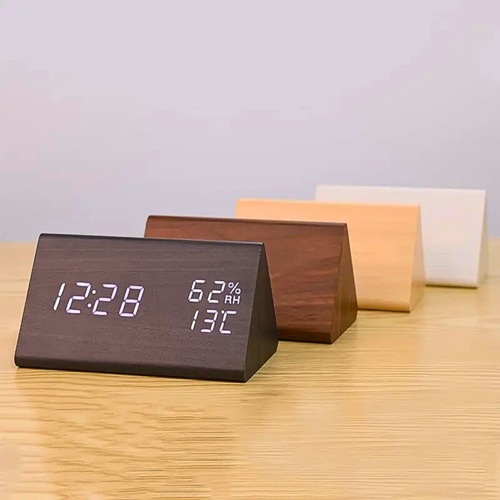 Elora Wooden LED Alarm Clock with HD Display & Adjustable Brightness | Modern Design for Smart Functionality 8