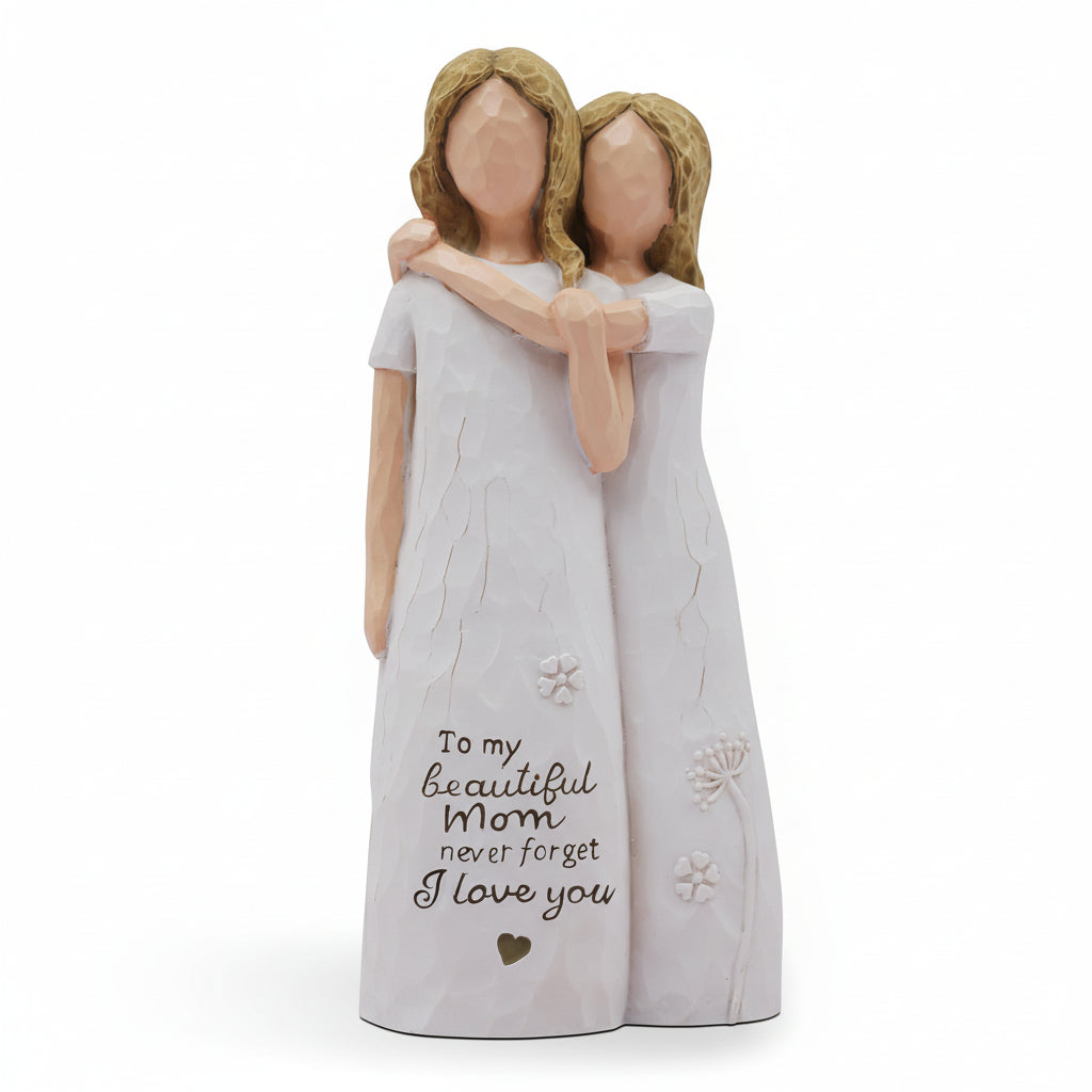Emotional Embrace | Mother Daughter Figurine with Heartfelt Design | Meaningful Home Decor for Family Bonds 0