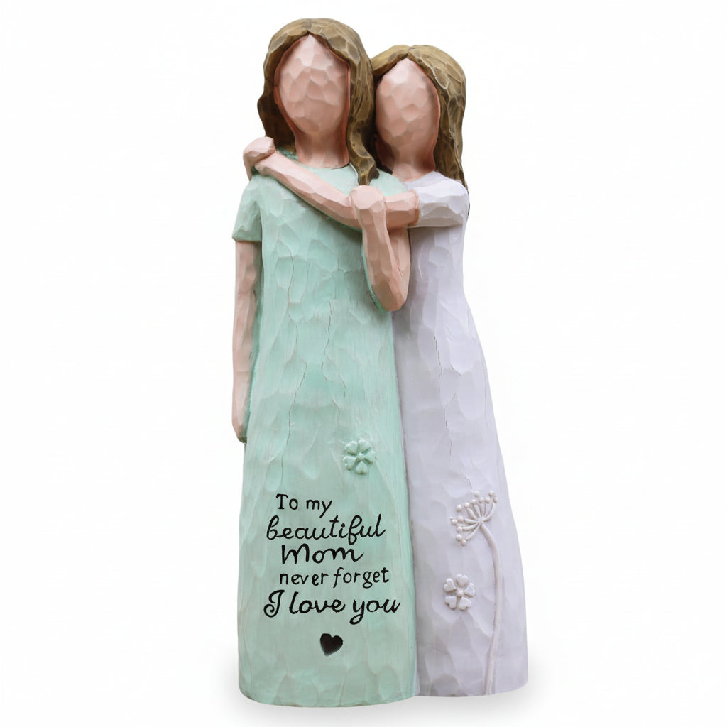 Emotional Embrace | Mother Daughter Figurine with Heartfelt Design | Meaningful Home Decor for Family Bonds 4