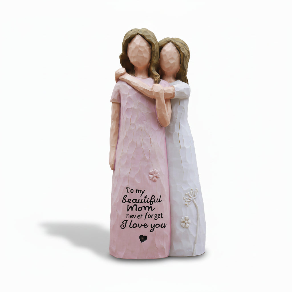 Emotional Embrace | Mother Daughter Figurine with Heartfelt Design | Meaningful Home Decor for Family Bonds 5