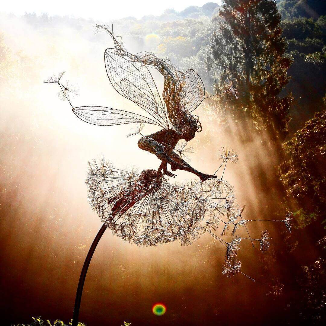 Enchanting Garden Fairies | Metal Dandelion Decorations with Magical Design | Whimsical Touch for Outdoor Spaces 0