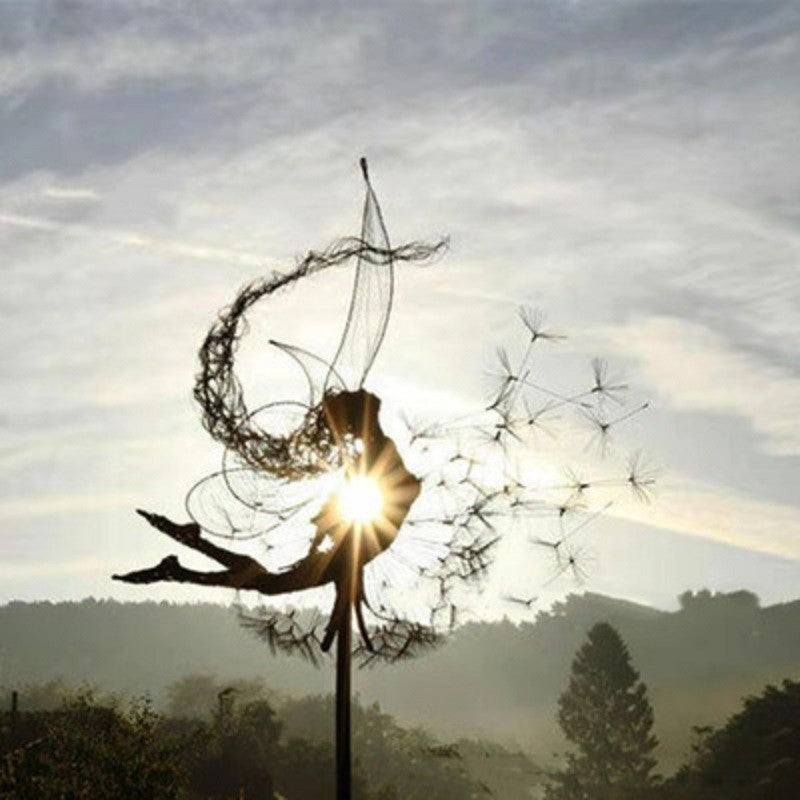 Enchanting Garden Fairies | Metal Dandelion Decorations with Magical Design | Whimsical Touch for Outdoor Spaces 14