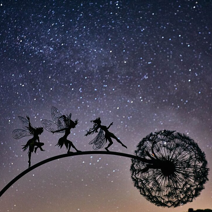 Enchanting Garden Fairies | Metal Dandelion Decorations with Magical Design | Whimsical Touch for Outdoor Spaces 2