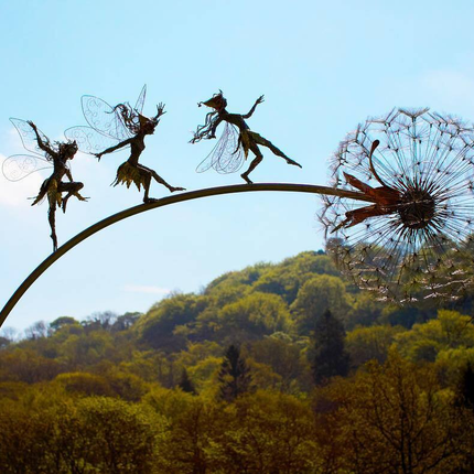 Enchanting Garden Fairies | Metal Dandelion Decorations with Magical Design | Whimsical Touch for Outdoor Spaces 7