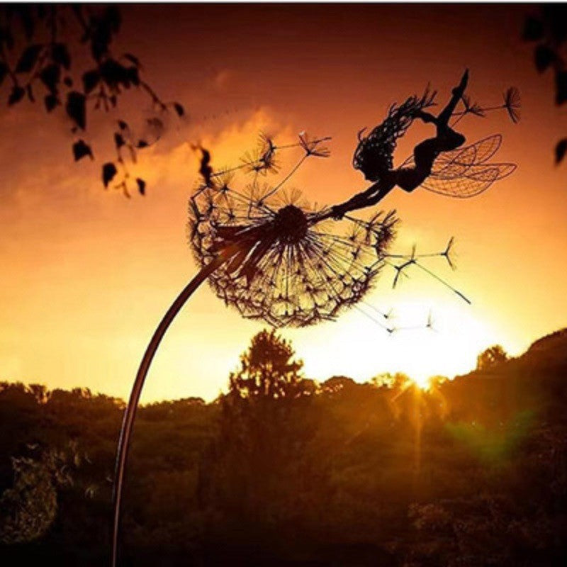 Enchanting Garden Fairies | Metal Dandelion Decorations with Magical Design | Whimsical Touch for Outdoor Spaces 9