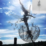 Enchanting Garden Sculpture | Fairy and Dandelion Dance Decoration with Durable Metal Design | Magical Outdoor Art for Your Landscape 10