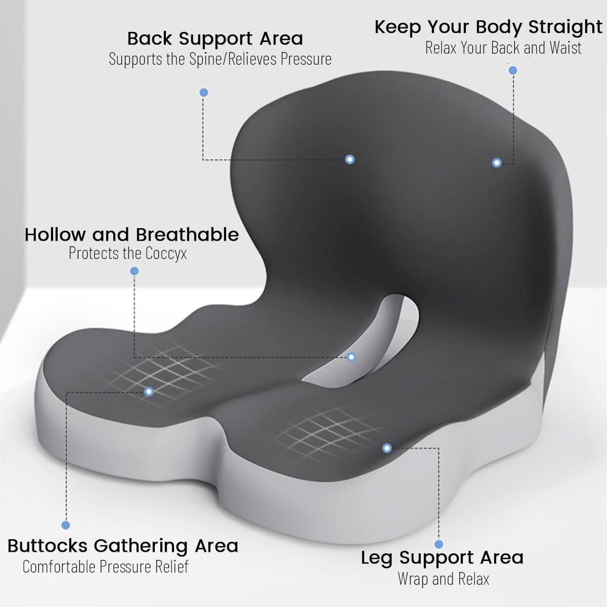 Ergonomic Seat Cushion with Lumbar Support for Enhanced Comfort | Ideal for Office, Travel, and Driving 6
