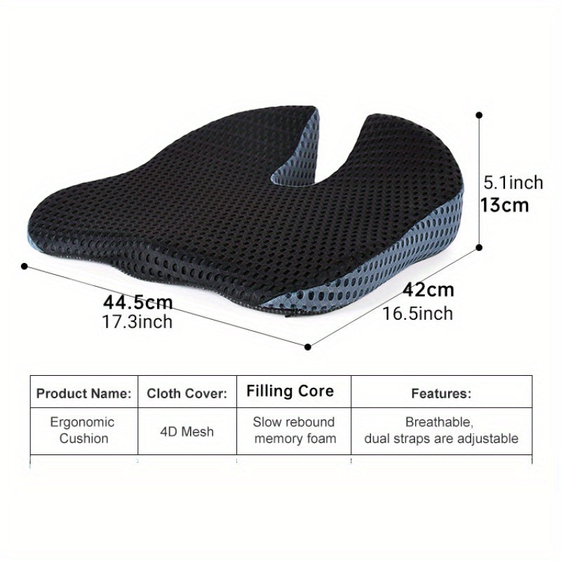 Ergonomic Seat Cushion with Memory Foam & Non-Slip Bottom | Triangular Shape for Pressure Relief and Comfort 5