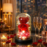 Eternal Rose Bear | Glass Dome Lamp with Soft LED Lighting | Elegant Decor for Romantic Occasions 1