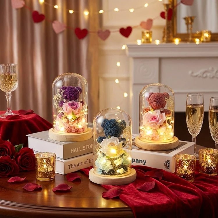 Eternal Rose Bear | Glass Dome Lamp with Soft LED Lighting | Elegant Decor for Romantic Occasions 8
