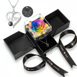 Eternal Rose Gift Box with LED Light & Love Necklace | Lasting Romance for Special Occasions 5
