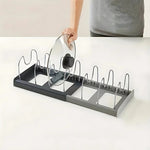 Expandable Pot and Pans Organizer Rack with Adjustable Design | Space-Saving Solution for Cookware 0