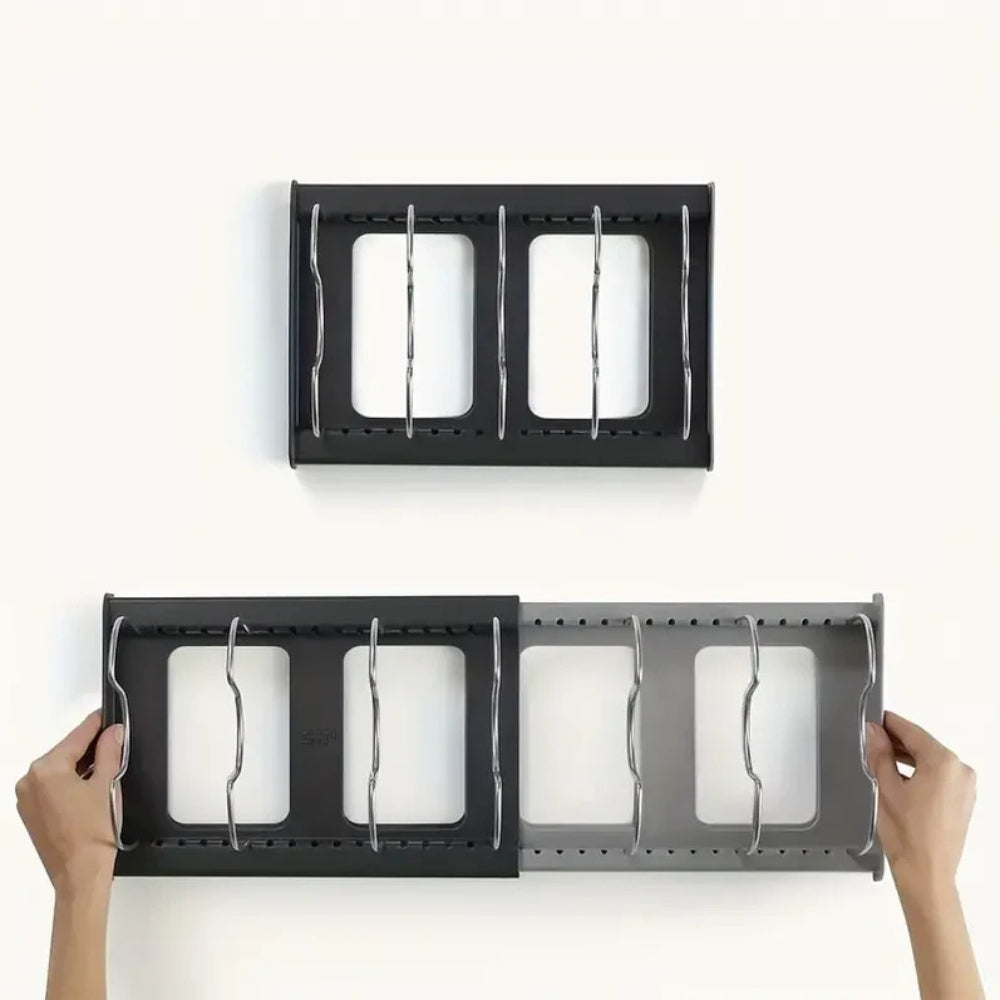 Expandable Pot and Pans Organizer Rack with Adjustable Design | Space-Saving Solution for Cookware 4