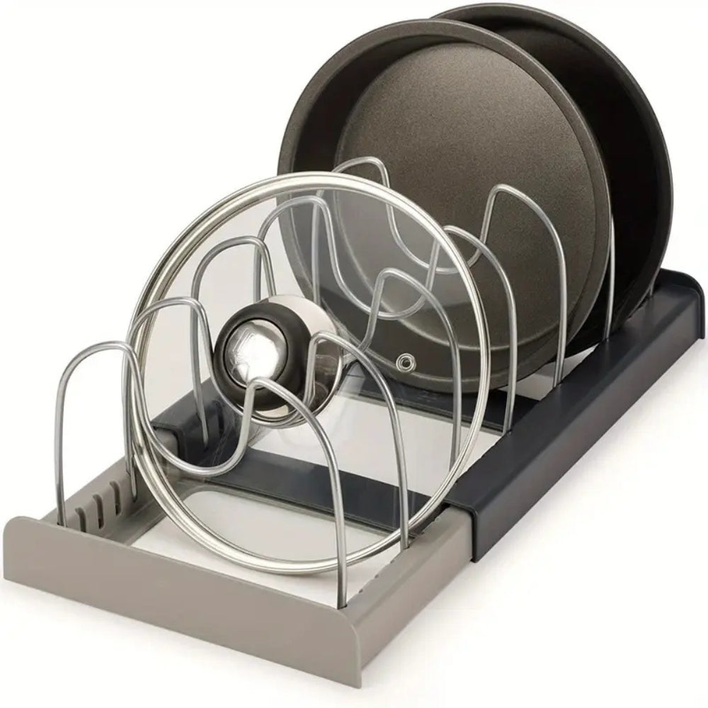 Expandable Pot and Pans Organizer Rack with Adjustable Design | Space-Saving Solution for Cookware 6