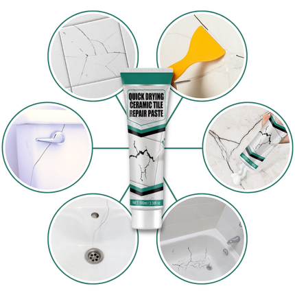 Bathtub Repair Kit, Tile Repair Kit with Ceramic Filler Paste, Tile Grout Repair for Cracks in Sink and Shower