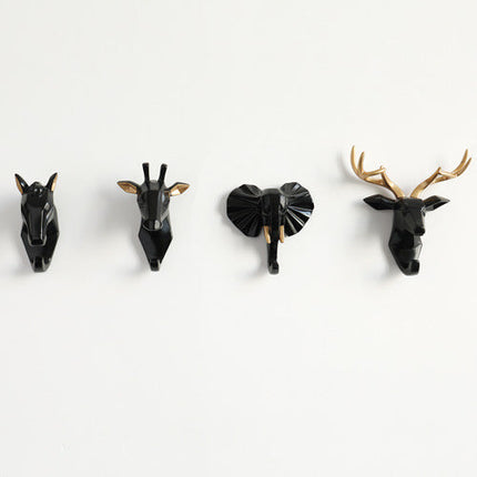 Animal Head Wall Hooks, Decorative Coat Hooks for Coats and Scarves