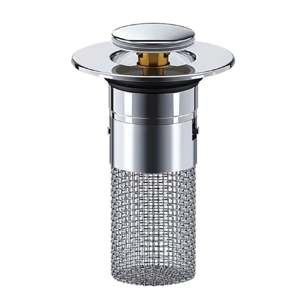 Sink Stopper Pop Up Drain Plug, Bathtub Drain Stopper with Hair Catcher Basket Filter – image 6