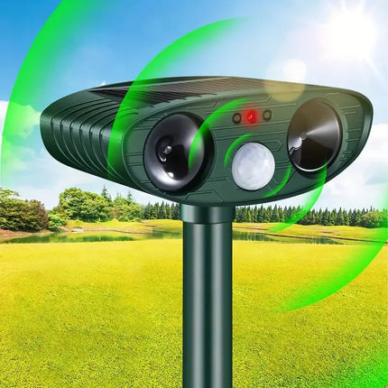 Raccoon Repellent, Solar Powered Ultrasonic Pest Repeller for Lawns