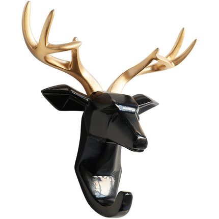 Animal Head Wall Hooks, Hand Carved Resin Wall Decor