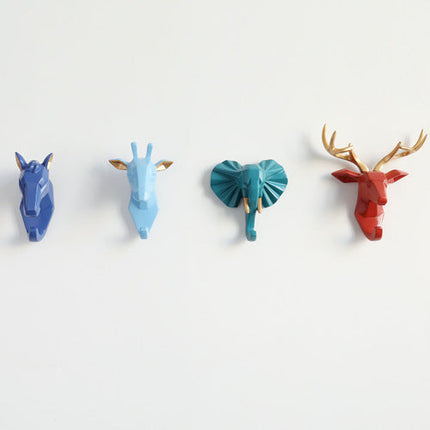 Animal Head Wall Hooks, Hand Carved Resin Wall Decor – image 7