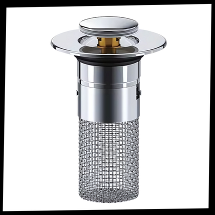 Sink Stopper Pop Up Drain Plug, Bathtub Drain Stopper with Hair Catcher Basket Filter – image 9