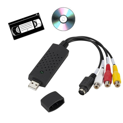 VHS to Digital File Converter, USB 2.0 Video Capture Device for VHS Tapes, DVDs, V8 and Hi-8 Home Movies with Editing Software