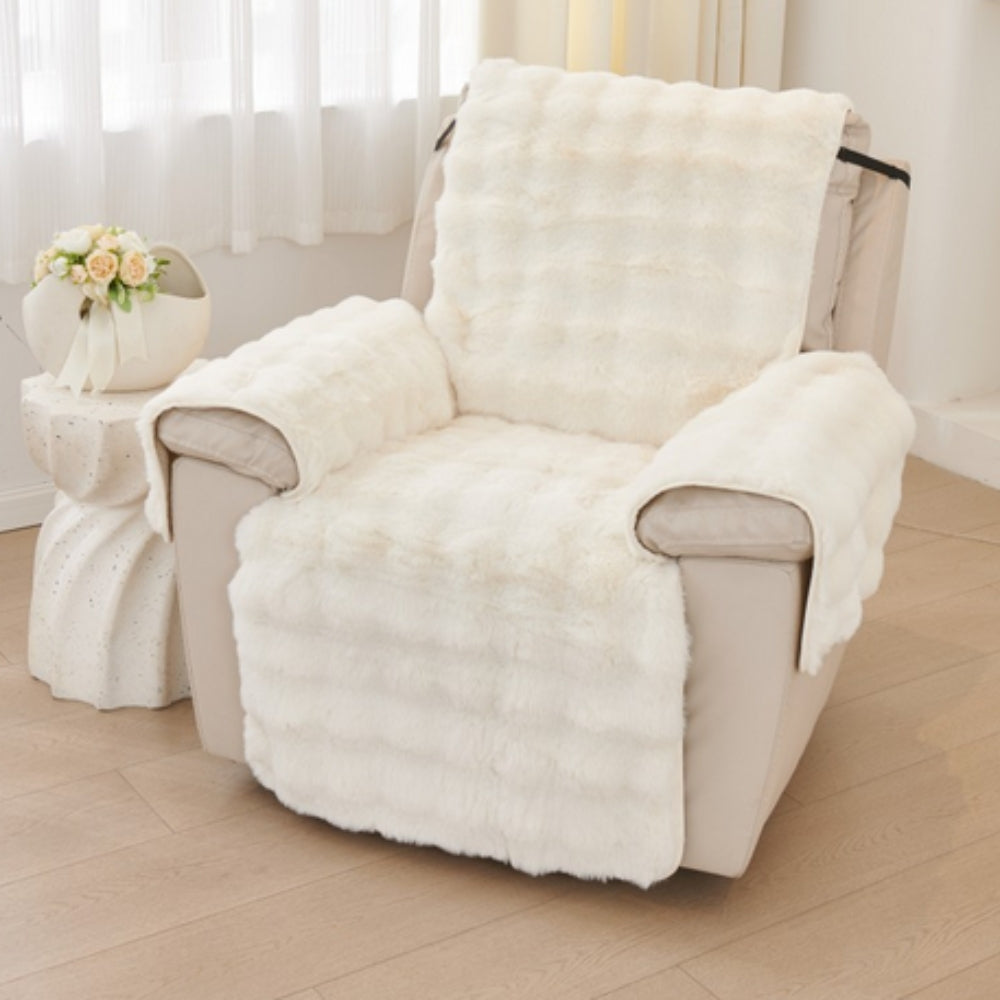 Faux Fur Recliner Cover with Non-Slip Design | Plush Protection for Comfort 0