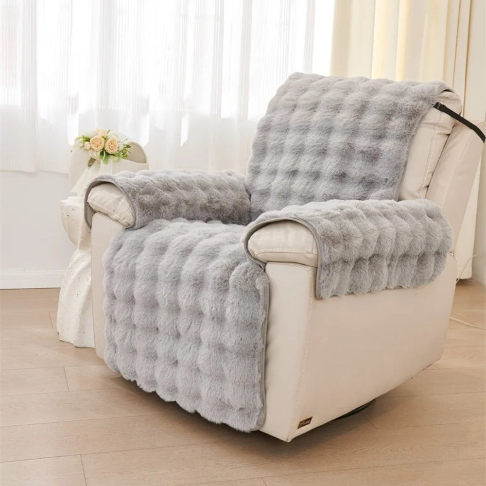Faux Fur Recliner Cover with Non-Slip Design | Plush Protection for Comfort 7