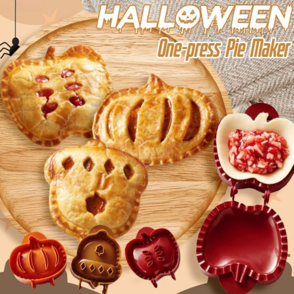 Festive Pie Maker | Create Whimsical Pumpkin & Acorn Shapes for Halloween Treats 0
