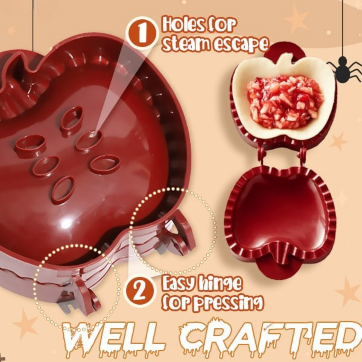 Festive Pie Maker | Create Whimsical Pumpkin & Acorn Shapes for Halloween Treats 6