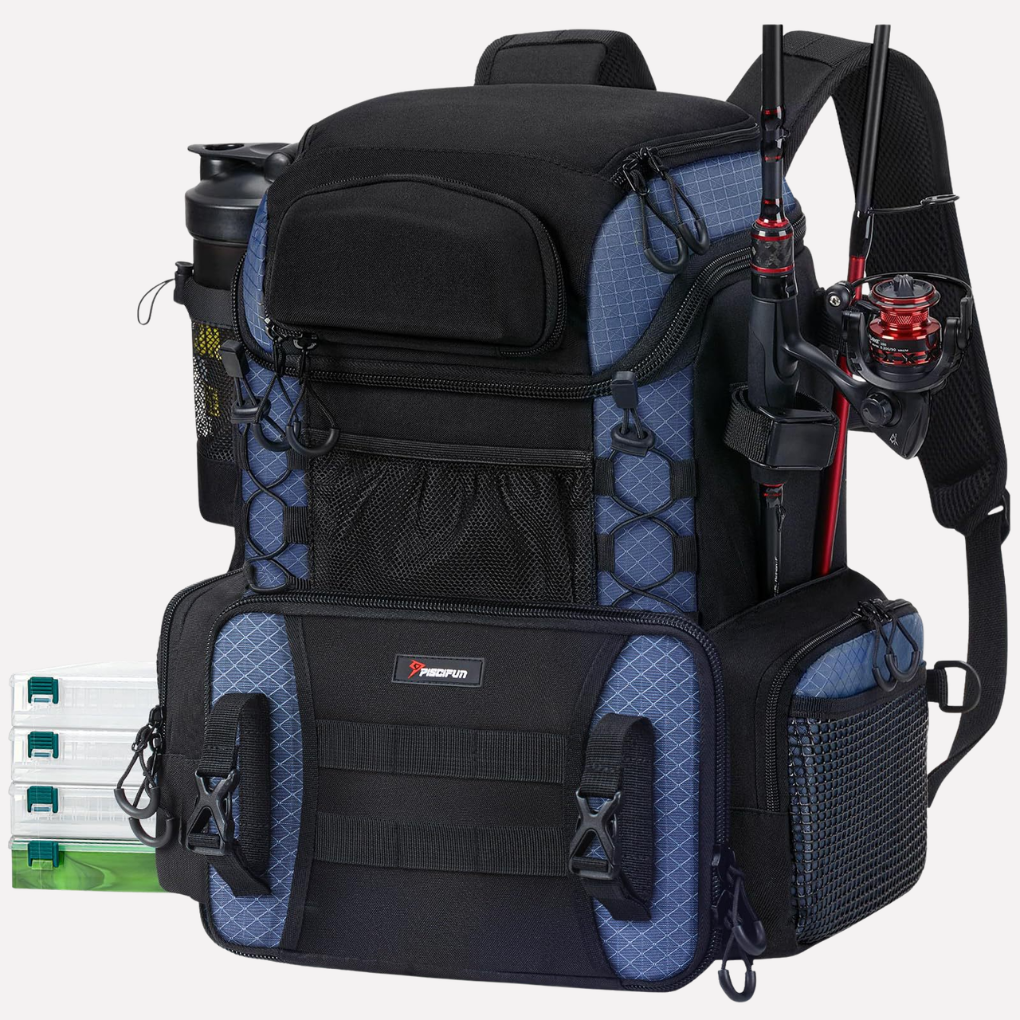 Fishing Backpack with Rod Holder & Utility Boxes | Spacious Tackle Storage for Organized Anglers 0
